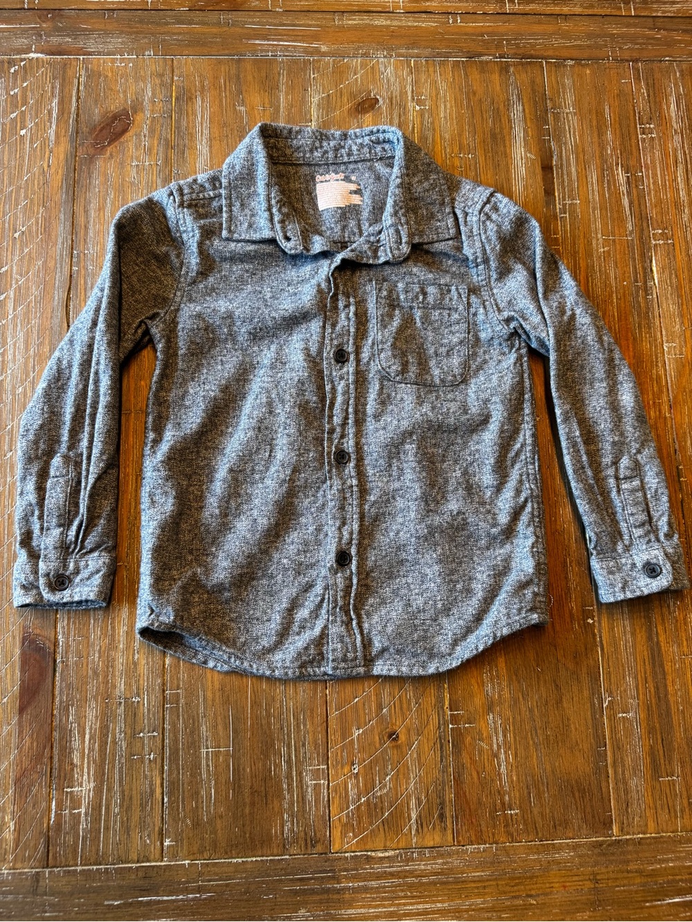 Cat & Jack Kids Gray Button-Down Flannel Shirt